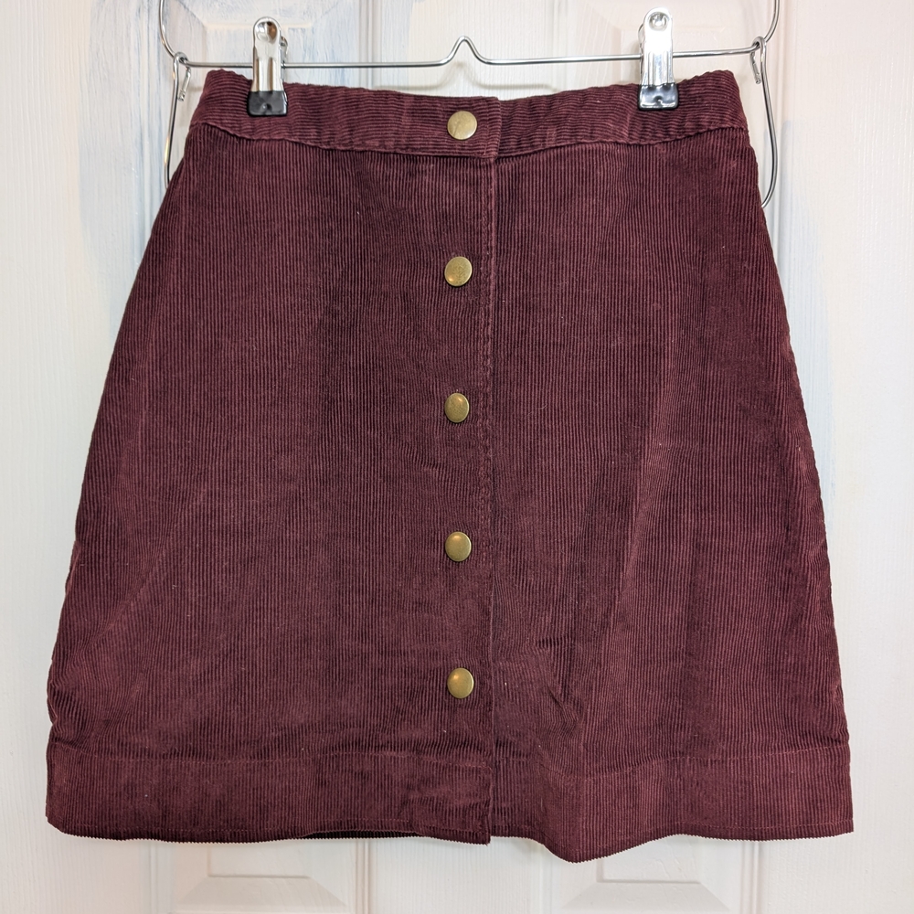 Red A-Line Mini Skirt for Casual Wear